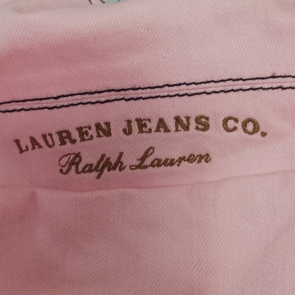 Lauren Jeans Co Ralph Lauren Jacket Dbl Button Pink Denim Large No Belt - Picture 9 of 15